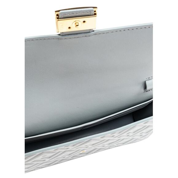 BRAND NEW FENDI LEATHER NAPPA FF BLUE BAGUETTE CHAIN BAG PURSE BOX NIB! - Picture 7 of 9